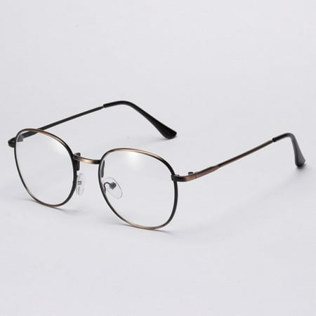 Men Women Vintage Metal Myopia Eyewear Square Optical Glasses Retro Frame