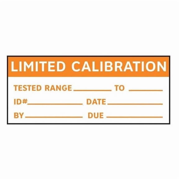 Stranco Calibration Label, ENG, Orange/White, PK350 TC-21010