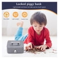 thumbnail image 3 of Metal Money Saving Box with Key Lock Coin Container Organizer Small Storage, 3 of 6