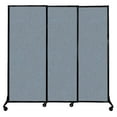 thumbnail image 1 of Versare&nbsp;QuickWall&nbsp;Sliding Portable Partition&nbsp;| Black Frame | 7' x 6'8" Powder Blue Fabric Panels, 1 of 7