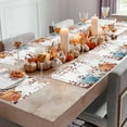 thumbnail image 6 of Fall Thanksgiving Placemats Set of 6, Watercolor Pumpkins Eucalyptus Leaves Heat Resistant Washable Linen Table Place Mats Party Holiday Decor for Home Kitchen Dining Outdoor Indoor, Blue Orange, 6 of 6