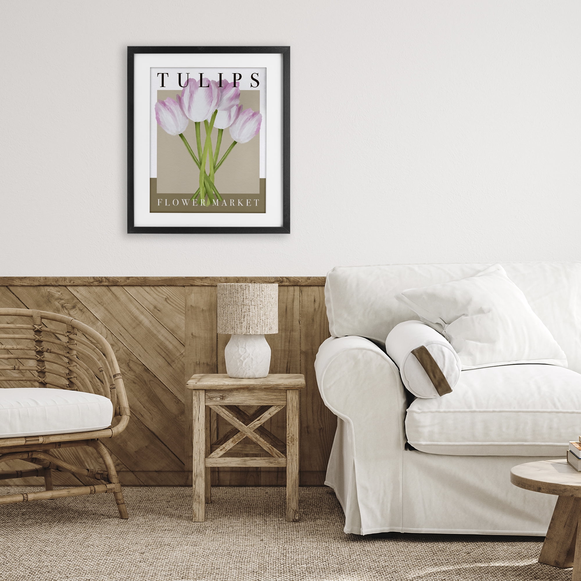 Stupell Industries Tulips Flower Market Black Framed Print Under Glass, design by Jennifer Stith