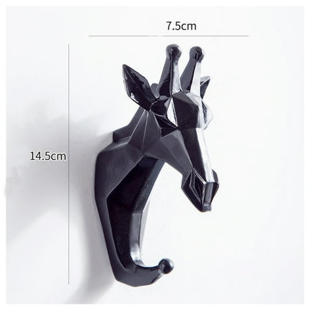 

Adhesive Hook Creative Animal Shape Hanging Coats for Bathroom Kitchen Organizer Giraffe Brilliant Black