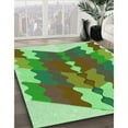 thumbnail image 3 of Ahgly Company Tapis d'Intérieur Lavable en Machine Carré Vert Fougère Transitionnel, 3 Pieds Carré, 3 of 7