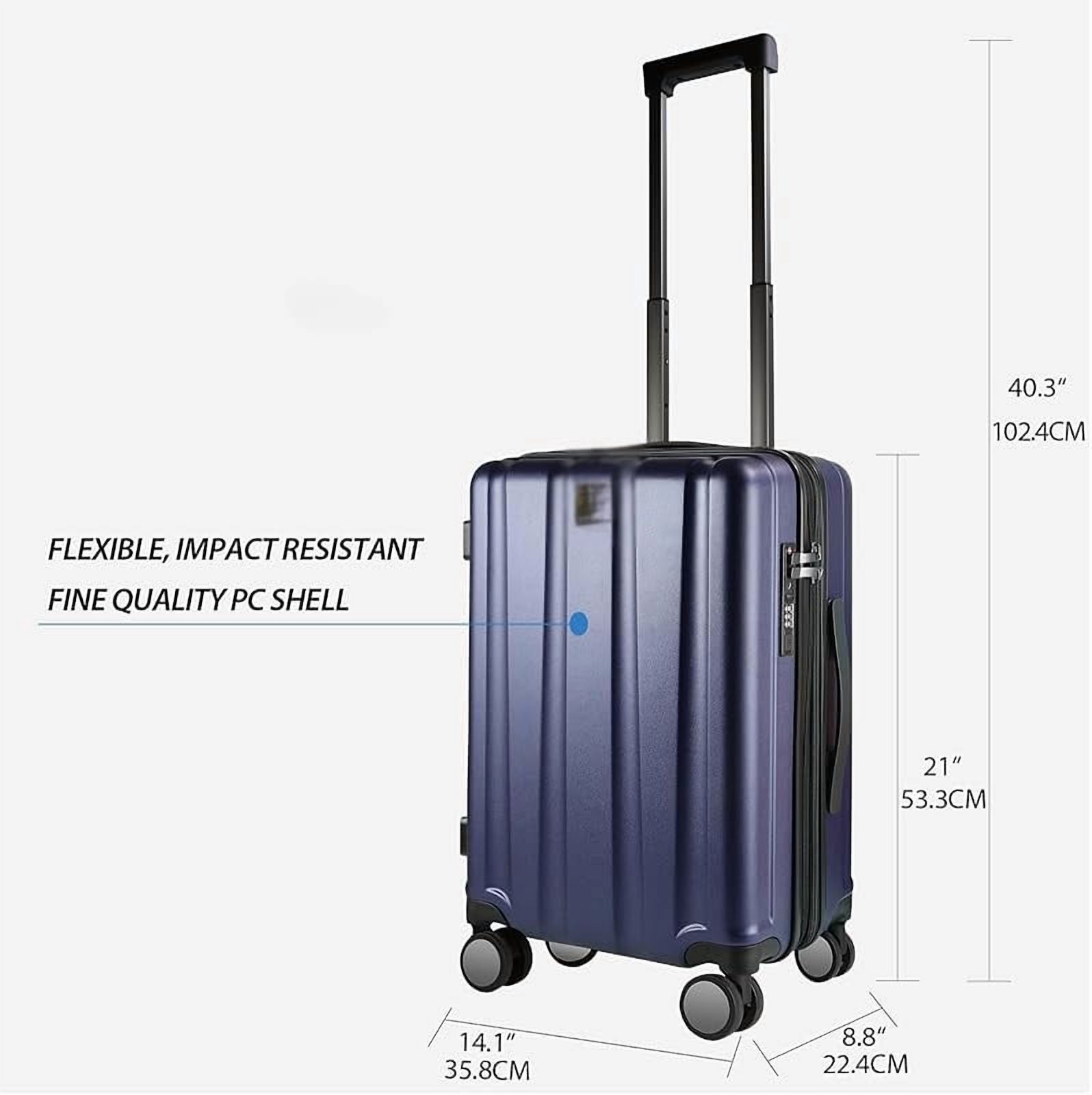 Hardside Expandable Carry On Luggage with Spinner Wheels & Built-in TSA Lock, Durable Suitcase Rolling Luggage with USB Port, Carry-On 20-Inch