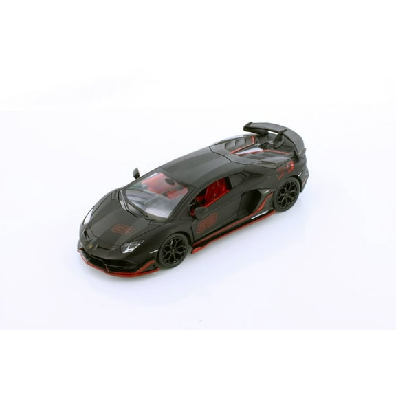 Lamborghini Aventador SVJ, Matte Black - Showcasts 68269D - 1/24 scale Diecast Model Toy Car