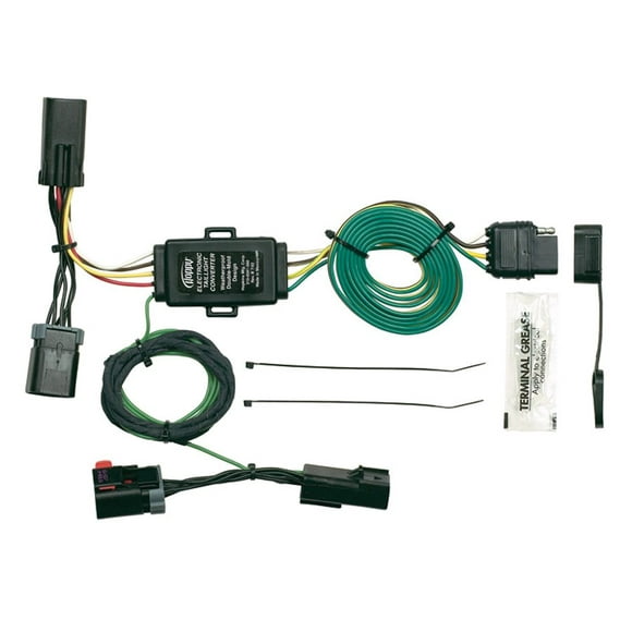 Hopkins MFG Trailer Wiring Connector 42245 OEM Series; 4-Way Flat; Utilizes OEM Connectors; With Dust Cover/Ny-Ties/Ground Screw And Grease Packet
