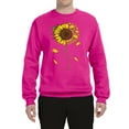 thumbnail image 2 of You Are My Sunshine Skull And Sunflower Inspirational/Christian Unisex Crewneck Graphic Sweatshirt, Fuschia, X-Large, 2 of 3
