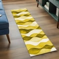 thumbnail image 4 of 2x6 Kitchen Runner Rug, Yellow Stripes Non-Skid Rubber Backing Large Rectangle Rugs - Living Room Bedroom Home Office, Retro Farmhouse Gradient Ripple Pattern Indoor Floor Mat Carpets Washable Rug, 4 of 9