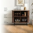 thumbnail image 5 of LuxenHome Sideboard Buffet Cabinet with Storage, 35" Walnut Mid Century Modern Accent Cabinet, Sliding Door Entryway Small Storage Cabinets for Kitchen, Living Room, Entryway, 5 of 9