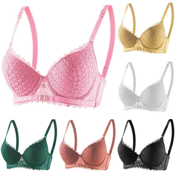 Bras for Women Plus Size, Xunlbb Woman's Solid Color Lace Thin Style Ventilate Back Buckle Bra Steel Rim(Black,75B)