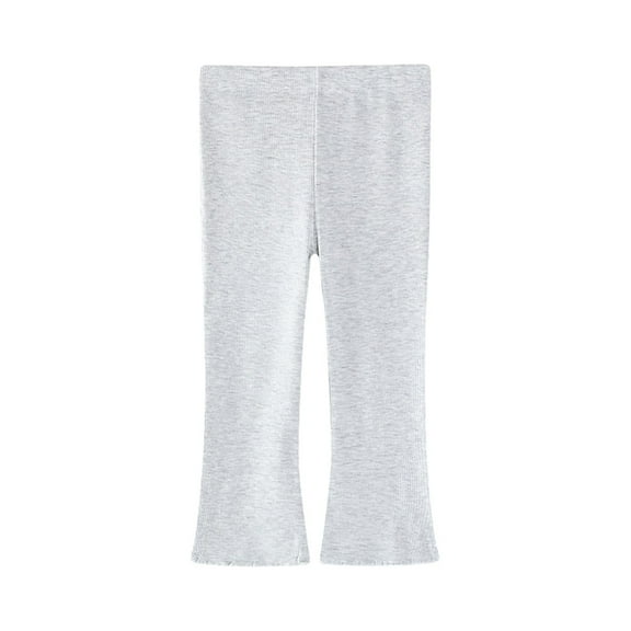 Krdevn Girls Ice Silk Pants Summer Thin Stretchy Versatile Western Style Casual Bottoms Solid Color Leggings,Color:White,Size:12-24 Months