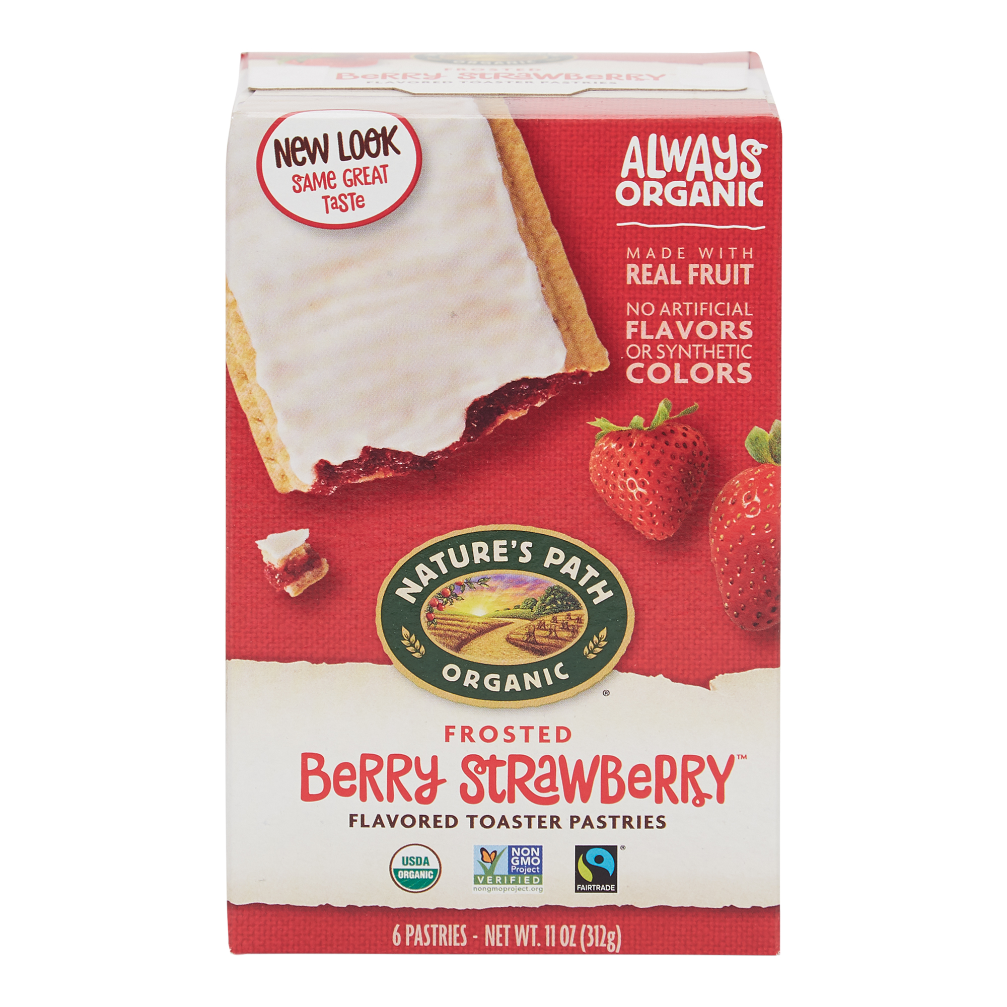 Natures Path Organic Toaster Pastries Frosted Berry Strawberry 6 Ct