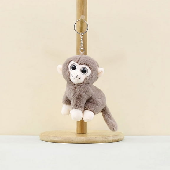 Dayesque Brown Plush Keychain Soft Stuffed Animal Toy Keyring Bag Charm Pendant for Purse Backpack School Bag Accessory