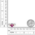 thumbnail image 6 of Gem Stone King 14K White Gold Pink Created Sapphire and Red Garnet Engagement Ring for Women | 1.95 Cttw | Oval 8X6MM | Gemstone September Birthstone | Size 6, 6 of 6