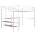 thumbnail image 5 of Full Size Loft Bed with Desk and Lateral Storage Ladder,Metal Loft Bed for Kids,White, 5 of 11