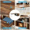 thumbnail image 5 of Tribesigns 71 Inch Modern Executive Desk, L-Shaped Desk with Cabinet,Brown and White, 5 of 7