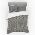 thumbnail image 1 of Ambesonne Abstract Bedding Set 4 Pcs, Continuing Ornate Strokes, Queen, Eggshell and Dark Grey, 1 of 3