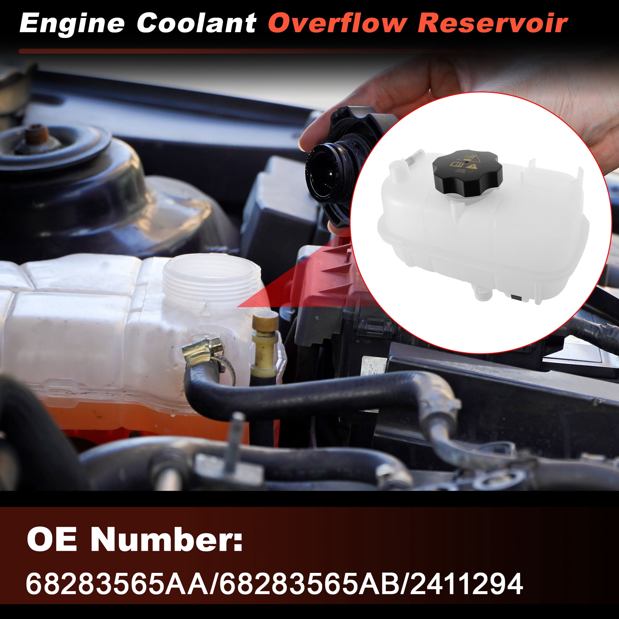 Unique Bargains Coolant Expansion Reservoir Tank for Jeep Wrangler Gladiator V6 3.6L 2020+