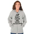 thumbnail image 3 of Keep Calm Love Dachshunds Dog Joke Zip Up Hoodie Men's Women's Brisco Brands S, 3 of 5