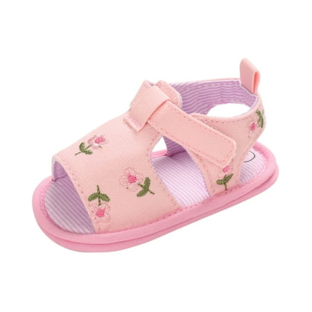 

Toddler Baby Sandals Summer Flower Hollow Soft Anti-Slip Crib Shoes Sandals Prewalker