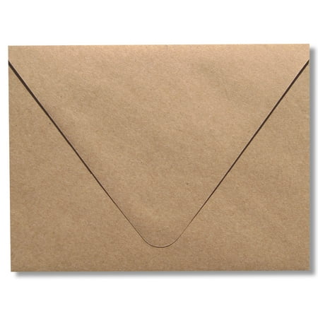 Lined Envelopes Wedding Invitations - Contour Euro Flap Kraft Grocery Bag Brown 50 Boxed A7 -70lb Envelopes (5-1/4 x 7-1/4) for Invitations Announcements Weddings by The Envelope Gallery