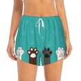 thumbnail image 4 of Lsque Cute Cat Paw And Dog Printed Women's Running Shorts with Liner Pockets,Elastic Quick Dry Workout Athletic Gym Yoga Shorts,Womens High Waist Shorts-Large, 4 of 9
