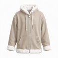thumbnail image 5 of Fewfanhot Women Clothing Sherpa-Lined Fleece Full-Zip Hooded Jacket with Drawstring, 5 of 9
