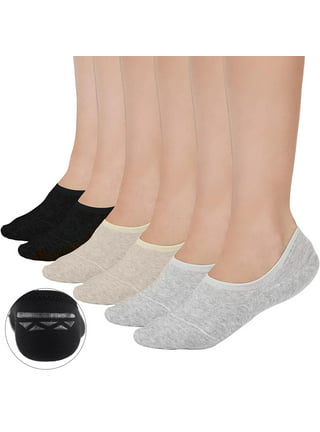 Women's 6 Pairs no show socks for women with Cushioned Invisible Liner ,non  slip Sock for women size 5-8