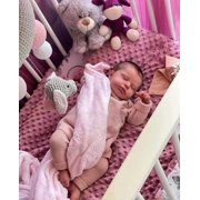 iCradle Lovely Lifelike Reborn Baby Dolls Girl Soft Full Body Cuddly Asleep Realistic Newborn Babies Gift for Kids 3+