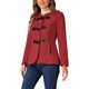 thumbnail image 4 of Abrigo Duffle con Cierre Frontal para Mujeres Inspire Chic, Capucha, Corto, S, Rojo, 4 of 6