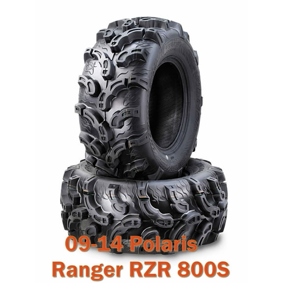09-14 Polaris Ranger RZR 800S ATV Front Tire Set 26x9-12 Super Lug Mud