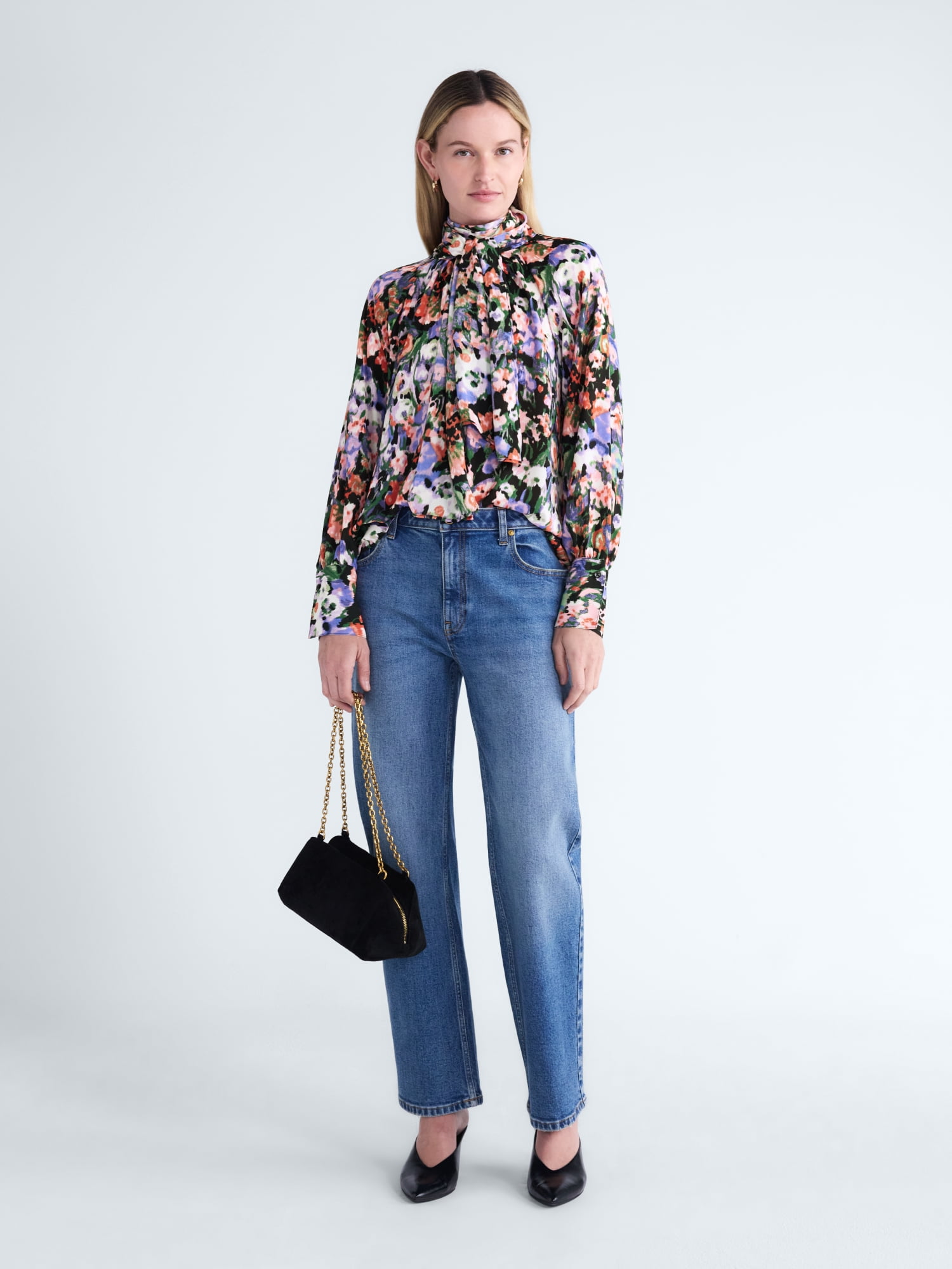Scoop Women's and Women's Plus Tie Back Blouse, Sizes XS-4X