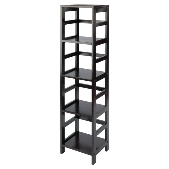 Winsome Leo 4-Section Narrow Open Shelf, Espresso Finish