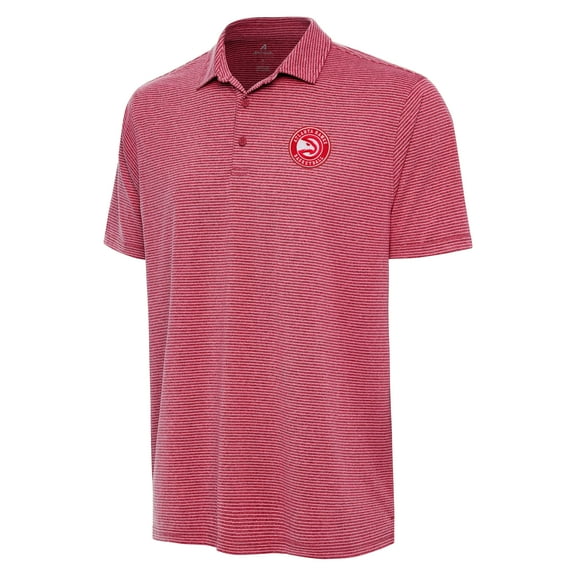 Men's Antigua  Heather Red Atlanta Hawks Scheme Polo