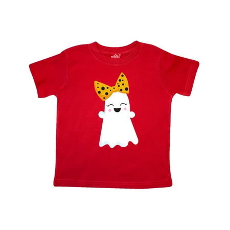 

Inktastic Cute Ghost Little Ghost Ribbon Halloween Gift Toddler Toddler Girl T-Shirt