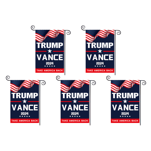 Trump Vance 2024 Jardín Banderas Doble Cara (oscuro) Azul
