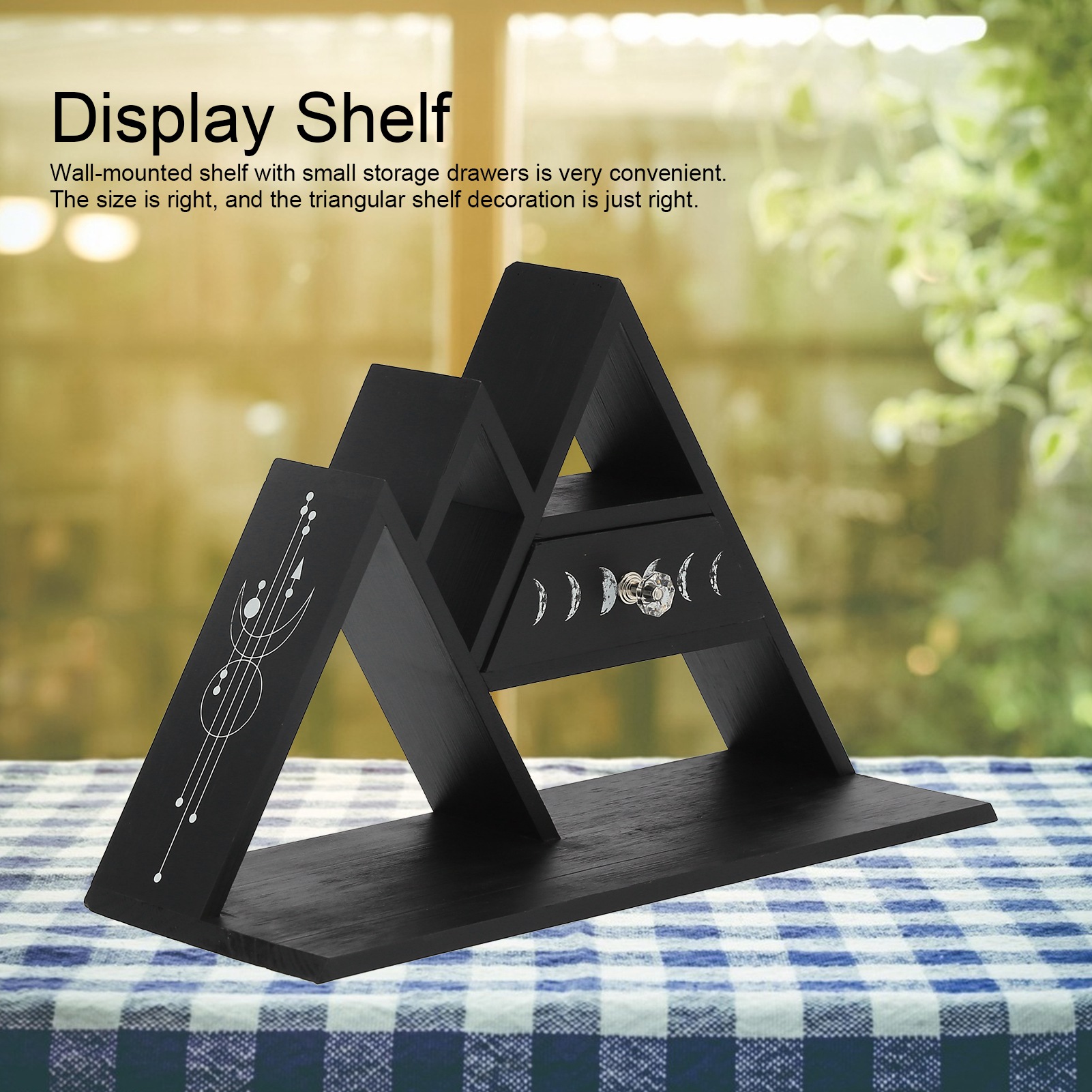 CHICIRIS Wooden Holder,Triangular Rack,Triangular Shelf with Storage