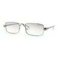 thumbnail image 4 of Narrow Rectangle Luxury Leopard Head Jewel Hinges Metal Rim Sunglasses Silver - Clear Mirror, 4 of 8