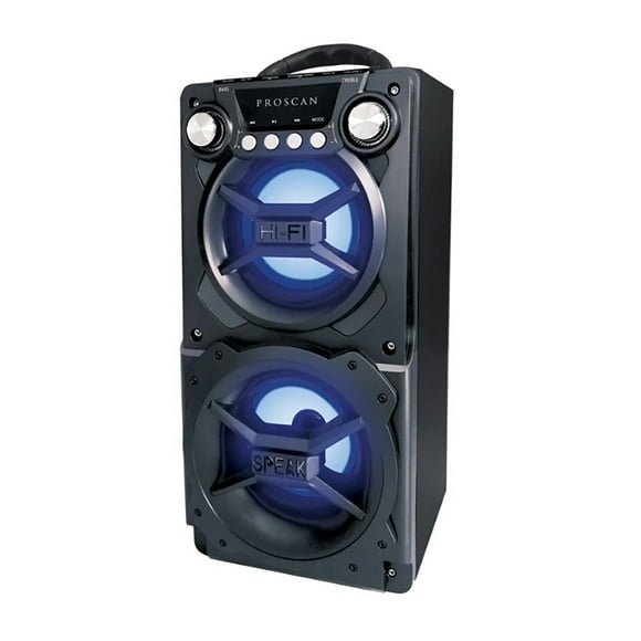 Proscan - Portable Bluetooth Speaker with LED Lighting, AUX Input, Black