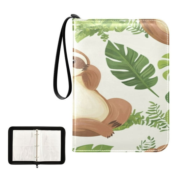 Game Card Storage Bag Collectible Trading Card Albums The 4-Pocket Card Binder With 50-Page Sleeve Can Hold 400 Game Cards Cartoon Sloth