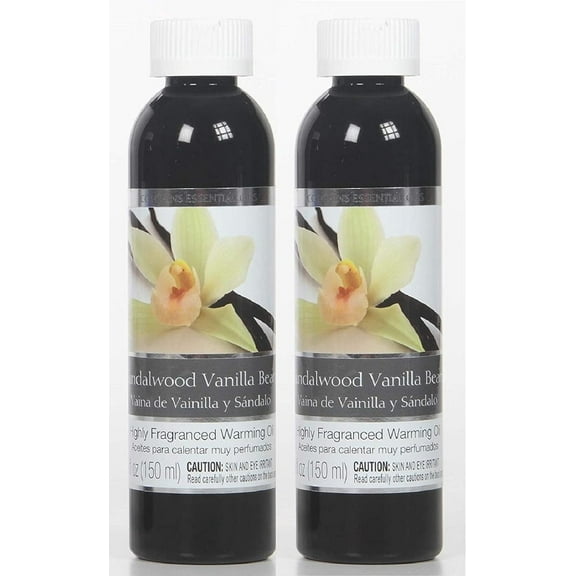 Hosley's Set of 2, 5 oz Sandalwood Vanilla Bean Fragrance Warming Oils. Ideal Gift for Weddings, spa, Reiki, Meditation, Bathroom Settings