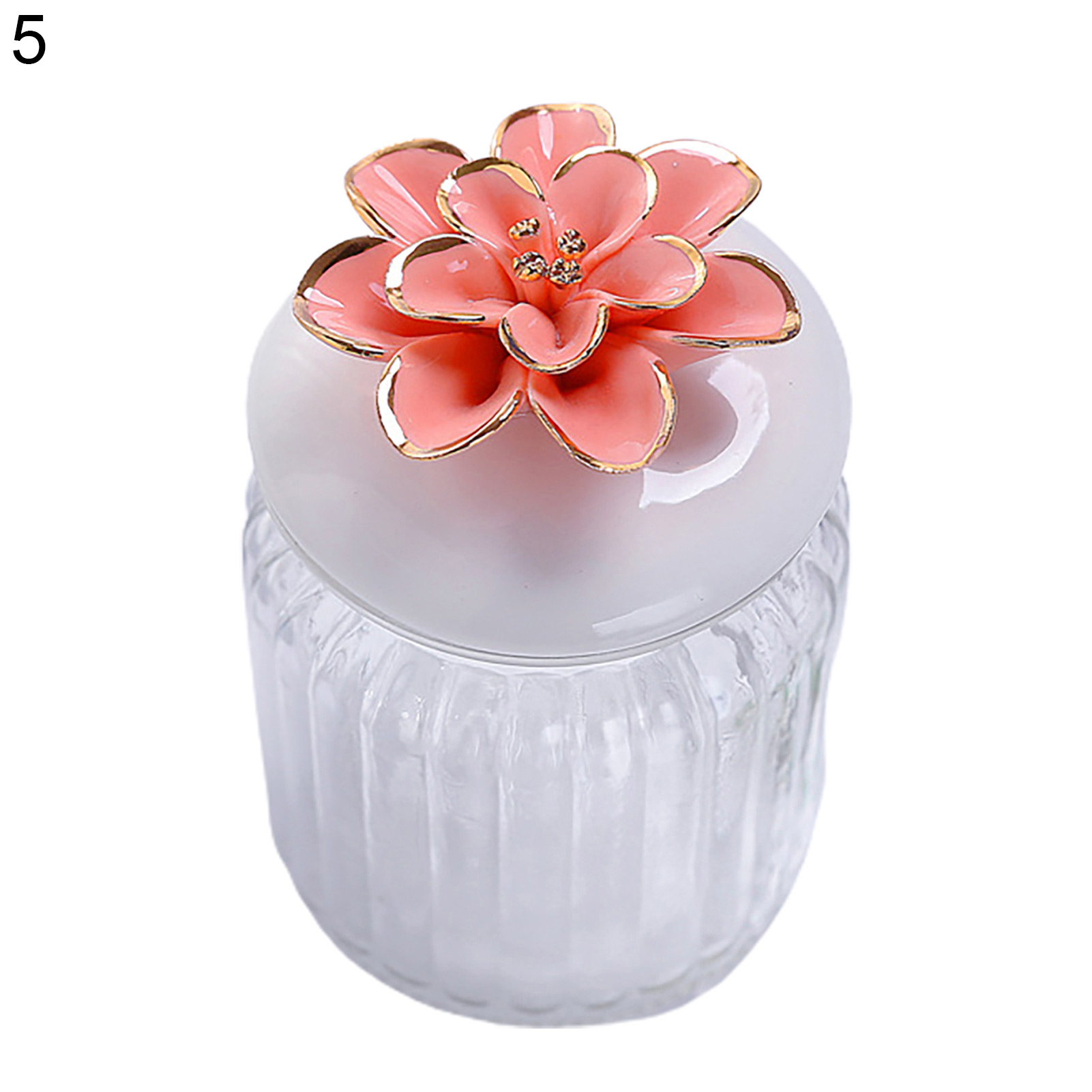 HEVIRGO 240ml Clear Ceramic Glass Jar Delicate Lid Multipurpose