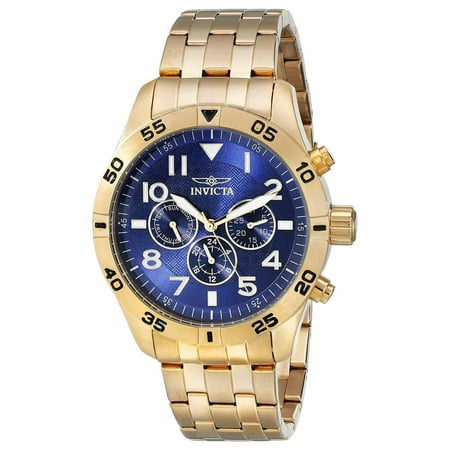 Invicta 19202 Men's I-Force Blue Dial Yellow Gold Steel Bracelet Watch