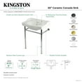 thumbnail image 4 of Kingston Brass KVPB30229W381 Victorian 30" Ceramic Console Sink with Stainless Steel Legs (8-Inch, 3-Hole), White/Polished Chrome, 4 of 4