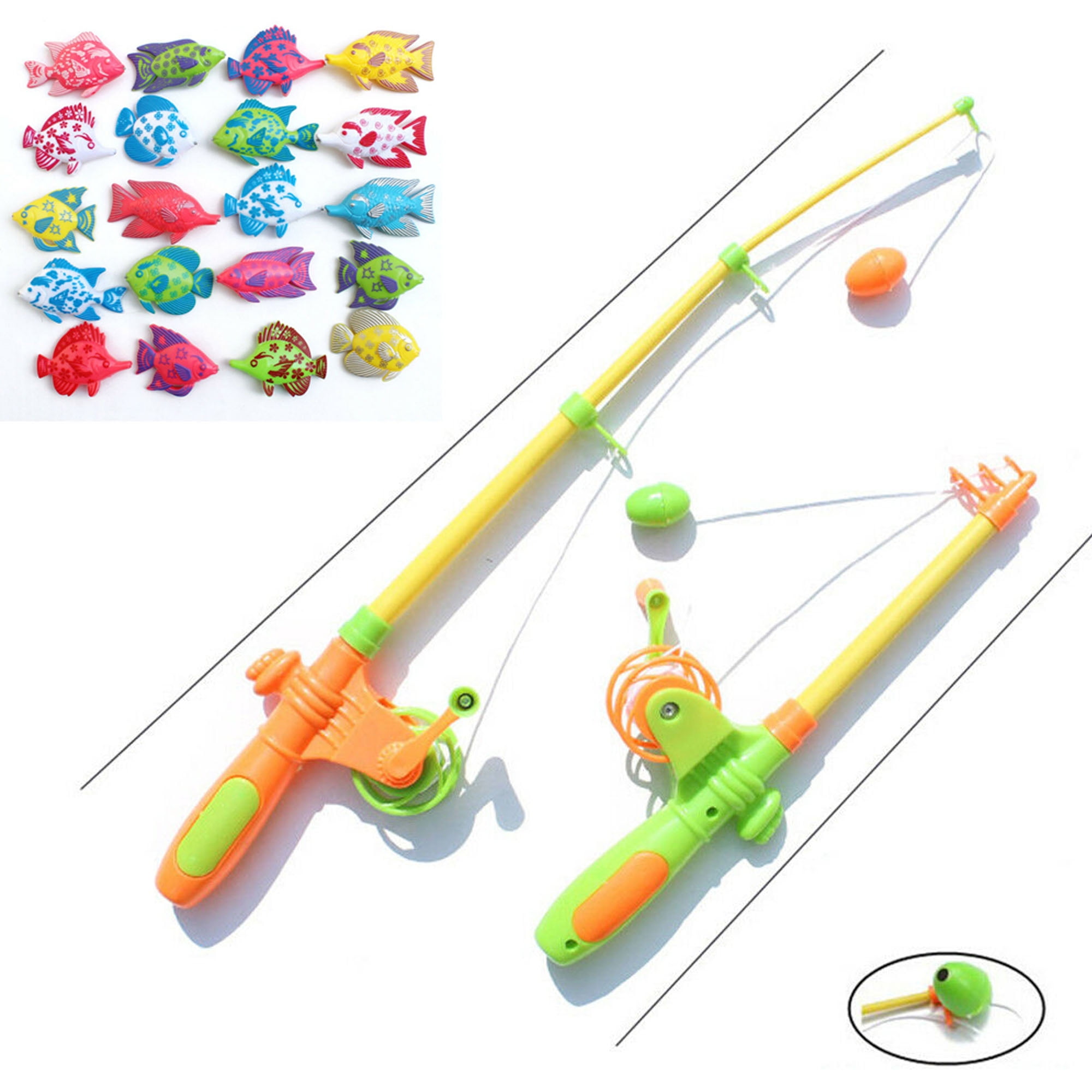 Licupiee Magnetic Fishing Toys 7 Pieces Set Baby's Pole Rod Model Fish ...