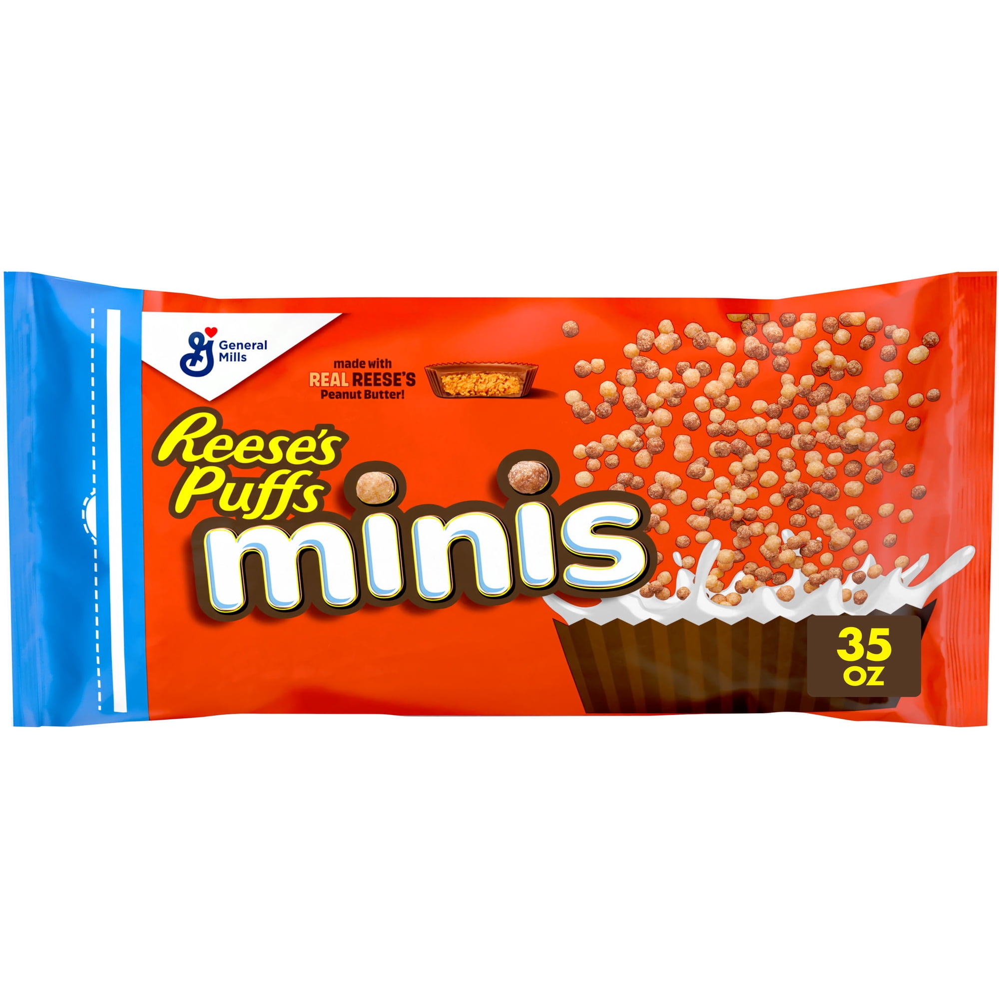 Reese's Puffs Minis, Chocolate Peanut Butter Cereal, 35 oz Bag Cereal