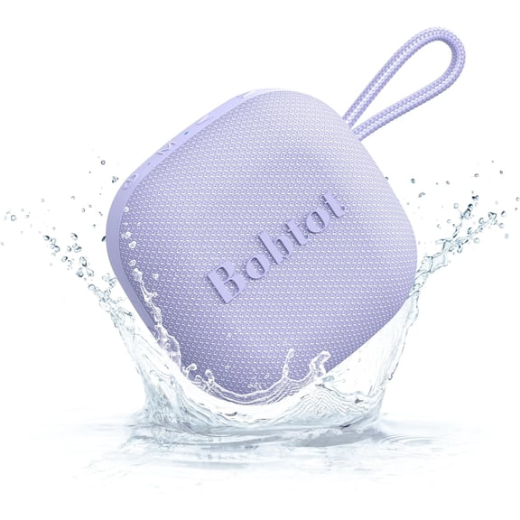 Bobtot Portable Wireless Bluetooth Speaker,IPX7 Waterproof Mini Speakers with 16H Playing Time, Loud Stereo Sound, Built-in Mic,TWS,for Home/Outdoor/Party/Travel/Gifts(Purple)