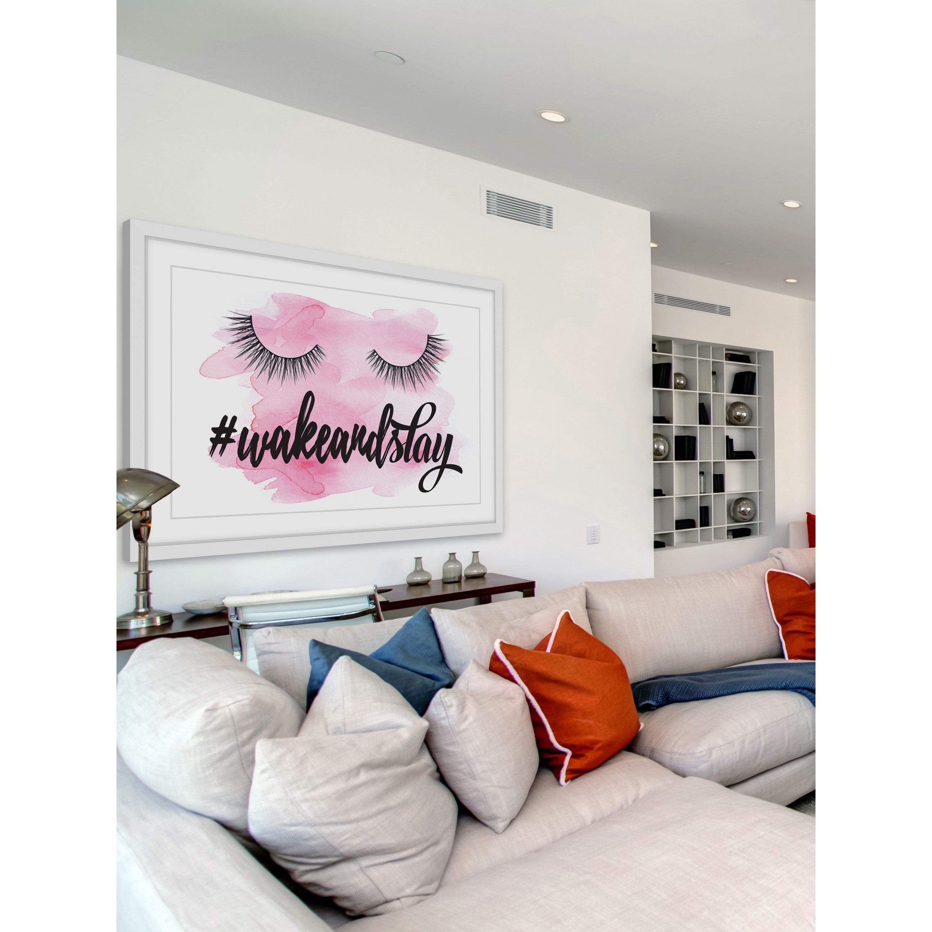 "Wake Up and Slay Pink" Framed Painting Print