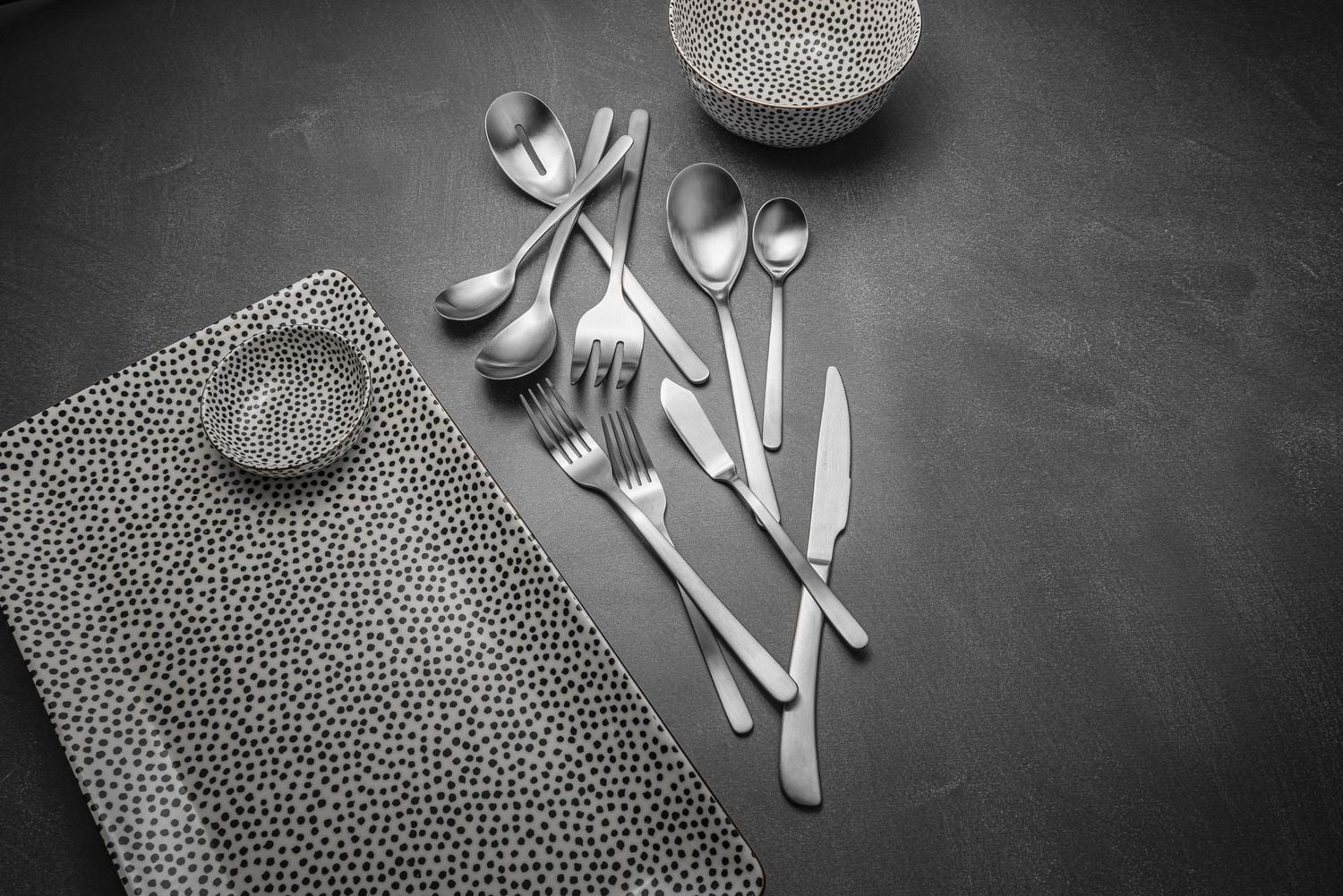 Thyme & Table 55-Piece Royal Stainless Steel Flatware & Hostess Set, Mirror, Flatware